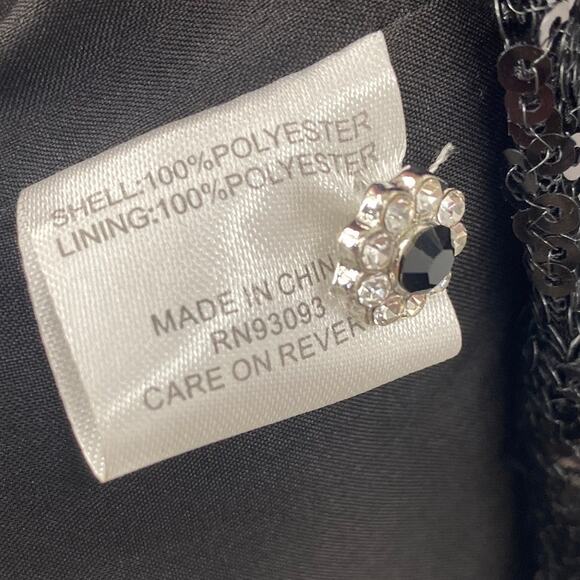 Tyler Boe Porter Dress Sequined V Neck Balloon Sleeves Mini Black Womens Small - Picture 9 of 10